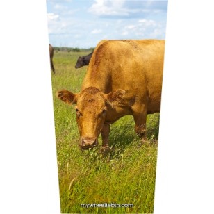 Cow In A Meadow Wheelie Bin Sticker Panel